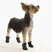 お買い得  ブーツとパウプロテクター-犬用 犬用ブーツ / シューズ レインブーツ 防水 かわいいスタイル 純色 ペット用 ゴム PVC シリコーン ブラック