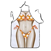 cheap Aprons-Cosplay Chef Apron For Women and Men, Kitchen Cooking Apron, Personalised Gardening Apron with Long Ties Neck Strap BBQ Drawing Crafting Aprons
