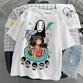 cheap Cartoon &amp; Movie Character Graphic-Spirited Away T-shirt Anime Cartoon Anime Harajuku Graphic Street Style For Couple&#039;s Men&#039;s Women&#039;s Adults&#039; Masquerade Back To School Hot Stamping Casual Daily