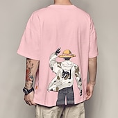 cheap Cartoon &amp; Movie Character Graphic-One Piece Monkey D. Luffy Cosplay Costume T-shirt Anime Graphic Prints Printing Harajuku Graphic For Men&#039;s Women&#039;s Adults&#039; Back To School