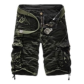 preiswerte Klassiker-Herren Cargo Shorts Kurze Hosen Kurze Hose für Wanderer Militär Sommer Außen Regular Fit 10&quot; Ripstop Atmungsaktiv Multi Pocket Unten Tasche Dunkelgrau Schwarz Baumwolle Laufen Camping / Wandern