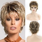 economico parrucca più vecchia-parrucche per capelli corti parrucche sintetiche per donne nere/bianche parrucche per capelli corti con frangetta acconciature parrucche per donne