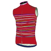 levne Pánské dresy-Pánské Cyklodres Horizontální pásky Bez rukávů Kolo Dres Vrchní část oděvu se 3 zadními kapsami Horská cyklistika Silniční cyklistika Rychleschnoucí Reflexní pásky Zadní kapsa Odvod vlhkosti Sportovní
