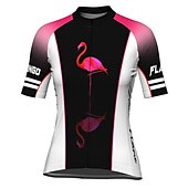 cheap Women&#039;s Jerseys-Women&#039;s Cycling Jersey Short Sleeve Bike Jersey Top with 3 Rear Pockets Mountain Bike MTB Road Bike Cycling Breathable Quick Dry Moisture Wicking Reflective Strips Violet Black Pink Flamingo Sports