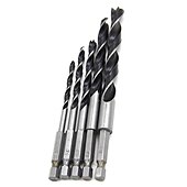 voordelige boor set:-5 stks quick change hex schacht hcs twist boor drie fluiten hardware set 4mm 5mm 6mm 8mm 10mm hout diy gereedschap