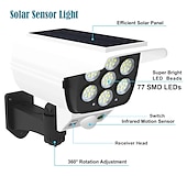 cheap Street Lights-Solar Flood Lights Outdoor Motion Sensor Spot Light Solar IP65 Waterproof Simulation Motion Sensor Wall Lamp Solar Fake Surveillance Cameras LightsSecurity LED Flood Light for Courtyard Street Garden