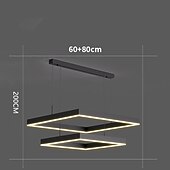 billige Pendellys-80 cm pendel LED lagdelt lysekrone moderne enkel kvadratisk nordisk soverom stue spisestuelampe