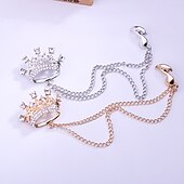 tanie Spinki i broszki-Męskie Broszki Geometryczny Korona Artystyczny Prosty Luksusowy Moda Europejskie Broszka Biżuteria Złota Srebrny Na Ślub Ulica Codzienny Praca Festiwal