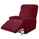 abordables Silla reclinable y con alas-Funda reclinable para sillón reclinable color burdeos, funda elástica para sofá, funda lavable para silla, protector para perros y mascotas (1 funda para respaldo, 1 funda para asiento, 2 fundas para