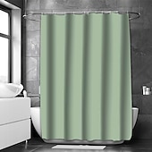 cheap Shower Curtains-Sage Green Shower Curtain with Hooks Waterproof 180cm*180cm(70&quot;*70&quot;)for Bathroom Liner Bath Decor Textured Fabric Shower Curtain Sets Machine Washable