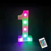 abordables 123496-LED lettre lumières signe 26 lettres alphabet avec télécommande allumer des lettres signe coloré pour veilleuse mariage/fête d&#039;anniversaire alimenté par batterie lampe de noël bar à la maison