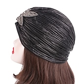billige Tilbehør og mer-Retro / vintage De livlige 20-årene 1920-tallet Ruffle Turban Hat Hodeinnpakninger Charleston Bryllupsgjest Kostyme Dame Maskerade Fritid / hverdag Bryllupsmottagelse Utdrikningslag Voksne Hatt