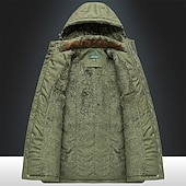 preiswerte Daunenjacken &amp; Parkas für Herren-Herren Wintermantel puffer jacket Winterjacke Tasche Full Zip Outdoor Täglich Lang Sport Brautkleider schlicht warm Atmungsaktiv Herbst Winter Feste Farbe Schwarz Armeegrün Königliches Blau Khaki