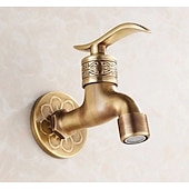 cheap Wall Mount-Outdoor Faucet,Wall Mount Antique Brass Faucet,Garden Outdoor Decorative Hose 1/2 inch Connection Spigot Carving Desigh with Cold Water Only