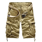 preiswerte Klassiker-Herren Cargo Shorts Kurze Hosen Kurze Hose für Wanderer Militär Sommer Außen Regular Fit 10&quot; Ripstop Atmungsaktiv Multi Pocket Unten Tasche Dunkelgrau Schwarz Baumwolle Laufen Camping / Wandern