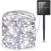 billige Solstrengelys-elegant bryllupsfestmottakelse 20m 200led solcellelamper med eventyrlys - kobbertråd utendørs hage, terrassedekorasjon med 8 moduser vanntett for bursdag og ferie
