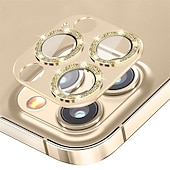 billiga Skärmskydd till iPhone-[2-pack] Kameralinsskydd Till Apple iPhone 16 iPhone 15 Pro Max Plus iPhone 14 Pro Max iPhone 13 Pro Max Härdat Glas 9 H-hårdhet Diamant Glittrig Reptålig