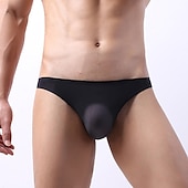 olcso Egzotikus férfi alsónemű-Férfi 1 csomag Tangák Tanga fehérnemű Szexi bugyi Bugyik Alap Nejlon Spandex Tiszta szín Alacsony csípő Világoskék Fekete