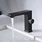 economico Classici-rubinetto lavabo bagno - cromo classico / grigio canna di fucile finiture verniciate nero / bianco centrotavola monocomando rubinetti a vasca con display temperatura