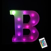 abordables 123496-LED lettre lumières signe 26 lettres alphabet avec télécommande allumer des lettres signe coloré pour veilleuse mariage/fête d&#039;anniversaire alimenté par batterie lampe de noël bar à la maison