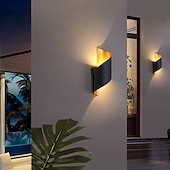 economico applique da esterno-15w applique da parete per esterni resistente alle intemperie 10.9in lampada da parete a led moderna di grandi dimensioni oro nero / oro bianco lampada da parete in alluminio pressofuso per portico