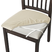 abordables Funda para silla de comedor-Fundas de asiento de terciopelo para comedor, color burdeos, elásticas, ajustadas, tapizadas, para sillas de comedor, fundas protectoras de muebles extraíbles y lavables con lazos