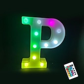 abordables 123496-LED lettre lumières signe 26 lettres alphabet avec télécommande allumer des lettres signe coloré pour veilleuse mariage/fête d&#039;anniversaire alimenté par batterie lampe de noël bar à la maison