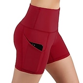 economico pantaloncini da corsa da donna-Per donna Pantaloncini da corsa Pantaloncini da palestra Tasche laterali con tasca per telefono Pantaloni Sportivo Athleisure Fasciante in vita Sollevamento dei glutei Traspirante Asciugatura rapida