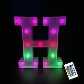 abordables 123496-LED lettre lumières signe 26 lettres alphabet avec télécommande allumer des lettres signe coloré pour veilleuse mariage/fête d&#039;anniversaire alimenté par batterie lampe de noël bar à la maison