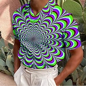 ieftine Polo imprimat pentru bărbați-Bărbați 3D Print Tricou POLO Cămașă de golf Manșon scurt Cămașă Răsfrânt Casual Zilnic Tipărire 3D Negru Albastru piscină Mov Trifoi Curcubeu Imprimeu Buton în jos Îmbrăcăminte Modă Designer Casual