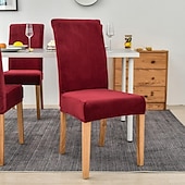 economico Fodera per sedia da pranzo-fodera per sedia da pranzo elasticizzata fodera per sedia verde fodera in velluto elastico per cene da pranzo matrimonio in hotel morbido lavabile