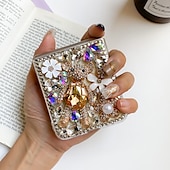 Недорогие Чехлы для Samsung-телефон Кейс для Назначение SSamsung Galaxy Z-флип 7 Z-флип 6 Z Flip 5 Z Flip 4 Z Flip 3 Кейс на заднюю панель Стразы Защита от пыли Защита от удара Хрустальный алмаз ТПУ