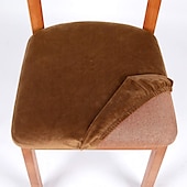economico Fodera per sedia da pranzo-2 coprisedili per sedia da pranzo in velluto fodera bianca nera, fodera per cuscino per sala da pranzo elasticizzata, protezione per mobili rimovibile e lavabile con lacci