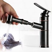 cheap Classical-ORB Bathroom Sink Faucet,Pull out Spray Antique Brass Single Handle One Hole Bath Taps