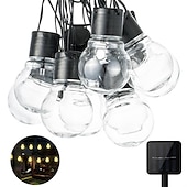 economico Striscie luci ad energia solare-elegante festa di ricevimento di nozze luci a globo per esterni luci solari a led per matrimonio 6m-30 lampadine 5m-20 lampadine luci da giardino per matrimonio impermeabili per layout di festa di