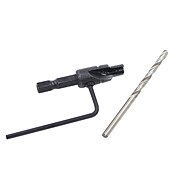 זול סט מקדחים-5 יחידות מקדחי hss 1/4 שוק משושה שקוע שקוע כלי טפח לעיבוד עץ חור פיילוט גודל #6 #8 #10 #12 #14 עם מפתח מפתח אחד