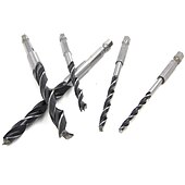 voordelige boor set:-5 stks quick change hex schacht hcs twist boor drie fluiten hardware set 4mm 5mm 6mm 8mm 10mm hout diy gereedschap