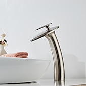 cheap Classical-Bathroom Sink Faucet,Waterfall  Heart Shape Handle Single Handle One Hole Bath Taps with Hot and Cold Switch