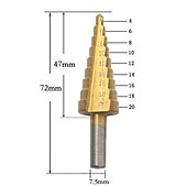 お買い得  ドリルビットセット-4241ステップドリルビット4-32mm4-20mm4-12mmパーフォレーターhssチタンコーティングストレートフルート新品