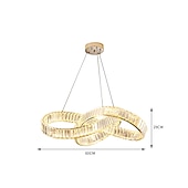 お買い得  リング＆ラウンドデザイン-60cmのユニークなデザインのシャンデリアクリスタルペンダントライトは北欧スタイルのモダンなリビングルームのダイニングルーム220-240vを導きました