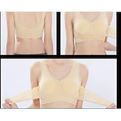 abordables Sostenes-Sujetadores deportivos de encaje de gran tamaño para mujer, sujetador sin aros con hebillas laterales cruzadas en la parte delantera, ropa deportiva para hacer yoga y hacer ejercicio en casa