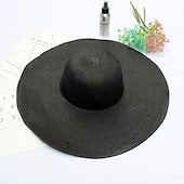 levne Fascinátory a klobouky-Klobouk Kentucky Derby Klobouky Sláma Slamák Sluneční klobouk Ležérní Dovolená Plážové Elegantní Retro styl S Sklady Čistá Barva Přílba Pokrývky Hlavy