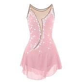 billige Figur skating kjoler-Kjole til kunstløp Dame Jente Skøyteløp Kjoler Hvit Gul Rosa Asymetrisk kant Netting Spandex Høy Elastisitet Trening Profesjonell Konkurranse Skøyteklær Anatomisk design Klassisk Krystall / Rhinstein