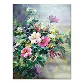 お買い得  花/植物画-ハング塗装油絵 手描きの 縦式 静物画 花柄 / 植物の コンテンポラリー 近代の インナーフレームなし(枠なし)