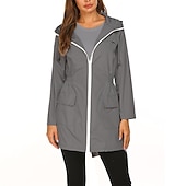 cheap Outdoor Jackets-Women's Hiking Raincoat Waterproof Hiking Jacket Rain Jacket Spring Winter Outdoor Thermal Warm Waterproof Windproof Quick Dry Outerwear Coat Top Fishing Climbing Casual Black Navy Blue Dark Green