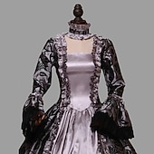 baratos Vestidos-Rococó Vitoriano Vestido Coquetel Longo Comprimento Longo Vestidos Festa a Fantasia Ocasiões Especiais Tamanho Grande Manga Alargamento Princesa Quadrado Fantasia Mulheres Real Mascarilha Festas
