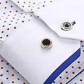 cheap Men&#039;s Button Down Shirts-Men&#039;s Dress Shirt Button Down Shirt Collared Shirt Polka Dot Wedding Outdoor Black White Red Navy Blue Long Sleeve Turndown Summer Spring Clothing Apparel Print