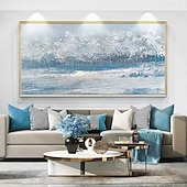 お買い得  油絵-ハング塗装油絵 手描きの 縦式 抽象画 風景 ヴィンテージ 近代の インナーフレームなし(枠なし)