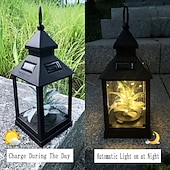billige Landskapslys-utendørs led solcelleanlegg stjernelys retro lanterne nattlys vanntett hengende solcellelampe til hageterrasse bryllupsfest ferie kystfest utendørs gårdsdekorasjon 1 stk.