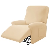 abordables Silla reclinable y con alas-Funda reclinable para sillón reclinable color burdeos, funda elástica para sofá, funda lavable para silla, protector para perros y mascotas (1 funda para respaldo, 1 funda para asiento, 2 fundas para